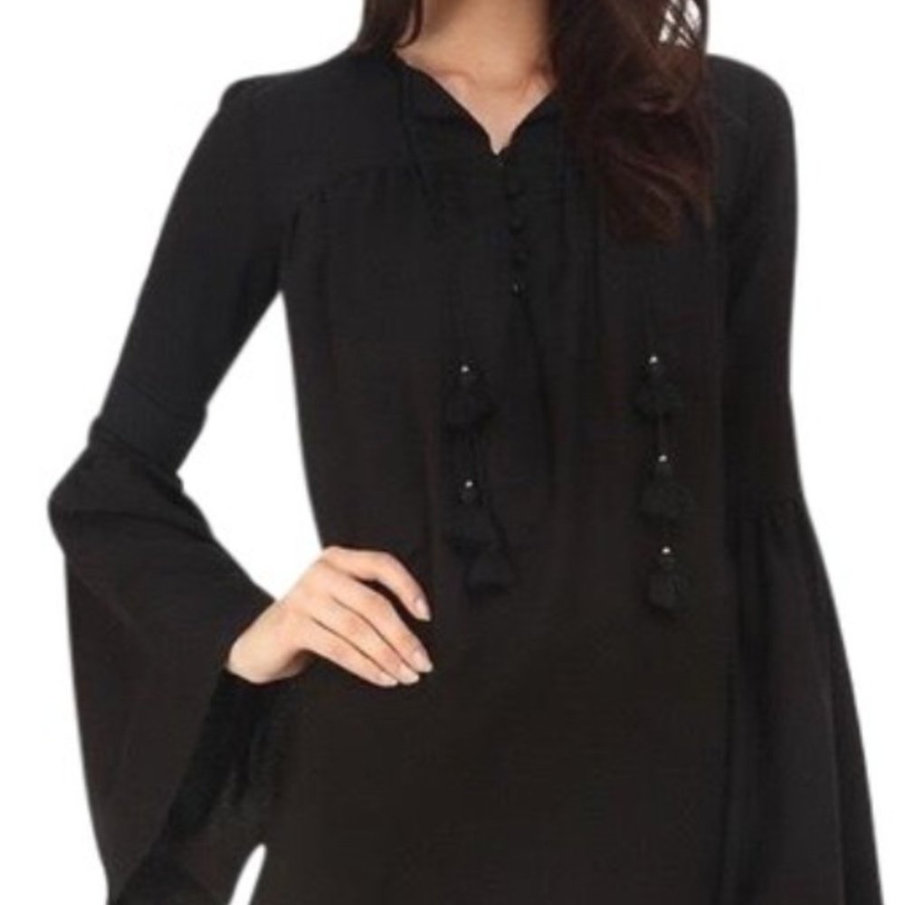 Rachel Zoe Black Helen Bell Sleeve Dress